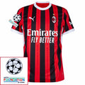 AC Milan Home Fan Jersey 2024/25 Patches UCL UEFA Foundation (Official Printing)