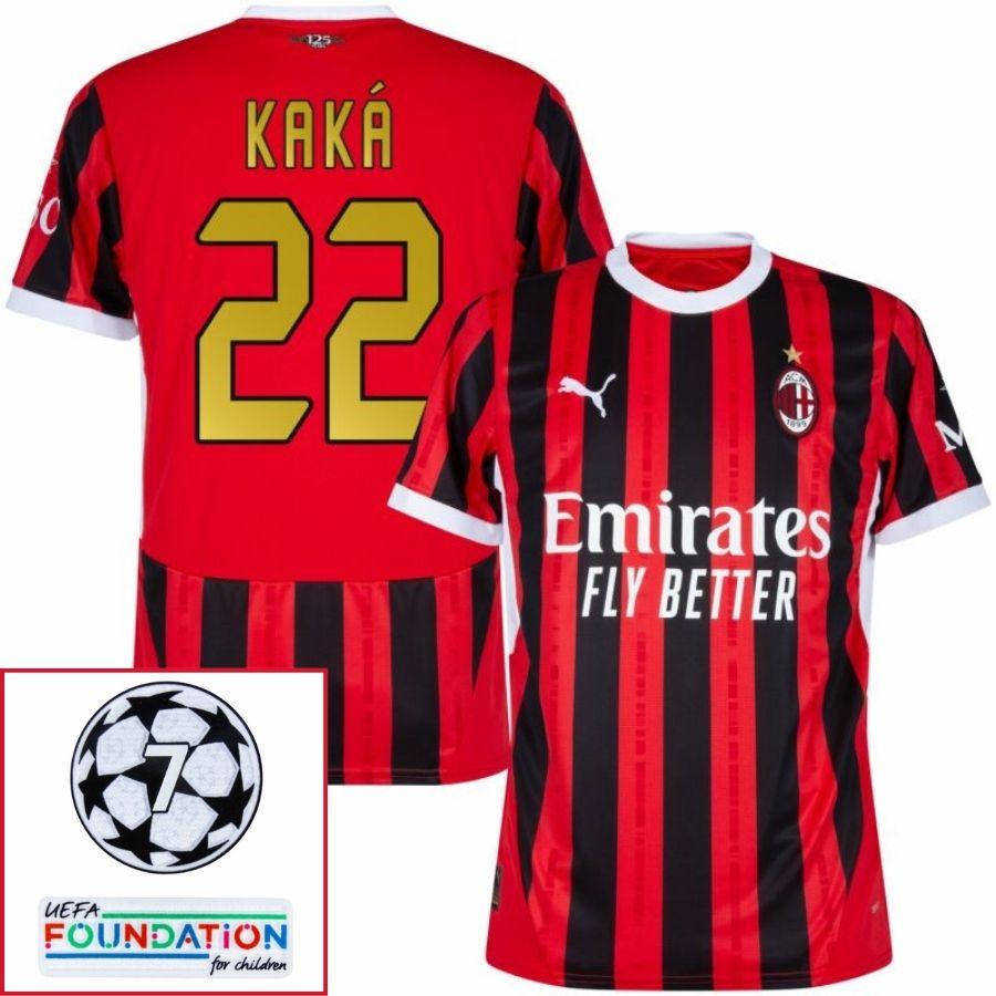 AC Milan Home Fan Jersey 2024/25 Patches UCL UEFA Foundation (Official Printing)