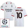 AC Milan Rafa Leão Away Fan Jersey 2024/25 Patches UCL UEFA Foundation (Official Printing)