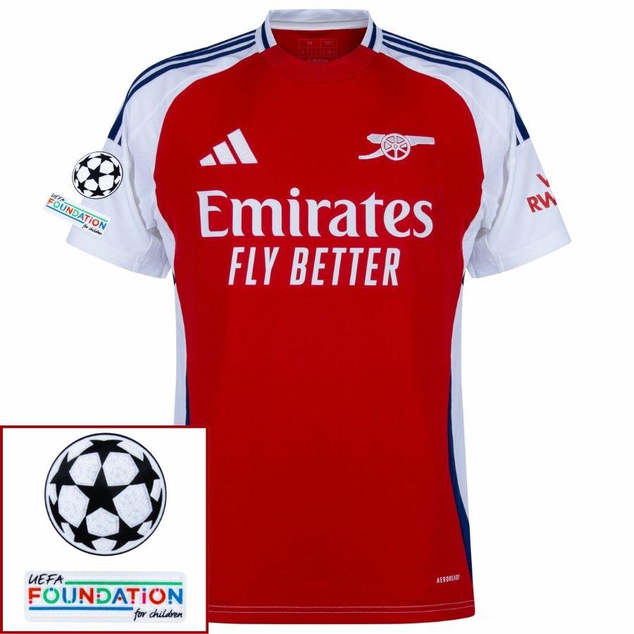 Arsenal Home Fan Jersey 2024/25 Patches UCL UEFA Foundation (Official Printing)