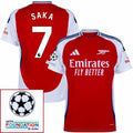 Arsenal Saka 7 Home Fan Jersey 2024/25 Patches UCL UEFA Foundation (Official Printing)