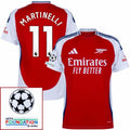 Arsenal Martinelli 11 Home Fan Jersey 2024/25 Patches UCL UEFA Foundation (Official Printing)