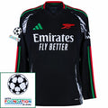 Arsenal Away Fan Jersey Long Sleeve 2024/25 Patches UCL UEFA Foundation (Official Printing)