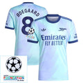 Arsenal Ødegaard 8 Third Fan Jersey 2024/25 Patches UCL UEFA Foundation (Official Printing)