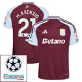 Aston Villa Marco Asensio 21 Home Fan Jersey 2024/25 Patches UCL UEFA Foundation (Official Printing)