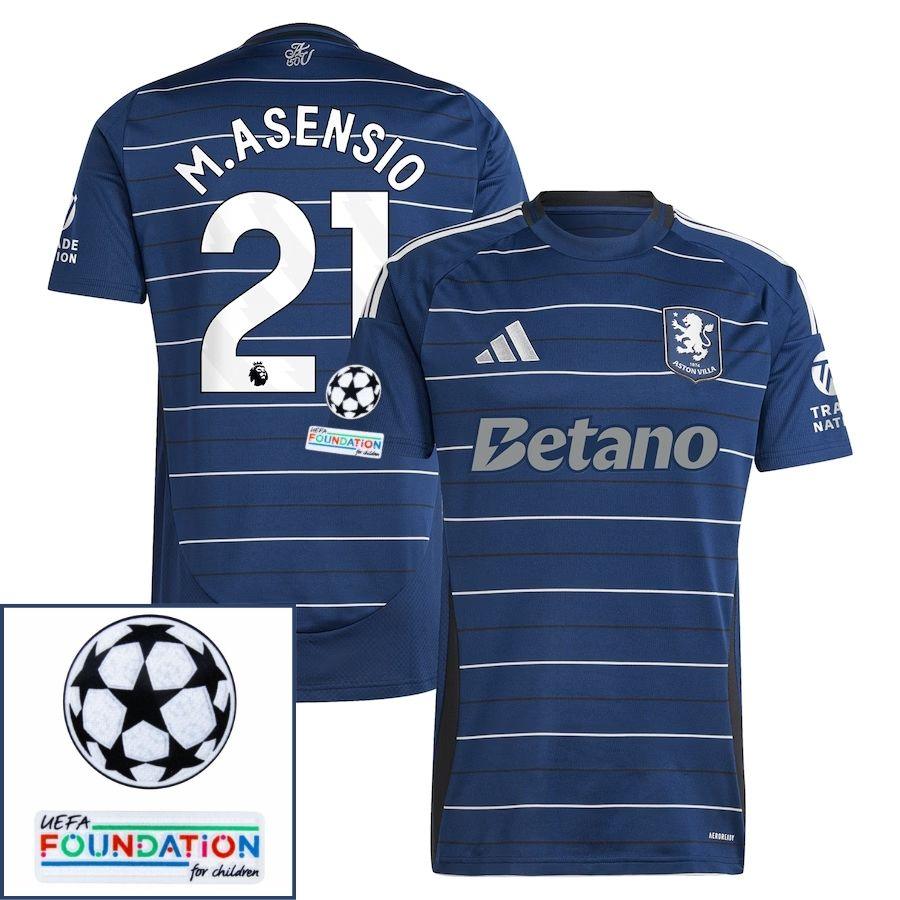 Aston Villa Marco Asensio 21 Third Fan Jersey 2024/25 Patches UCL UEFA Foundation (Official Printing)