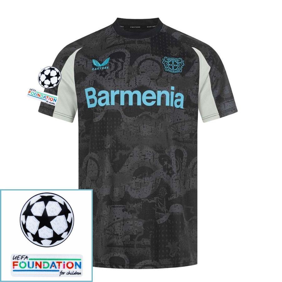 Bayer 04 Leverkusen Third Fan Jersey 2024/25 Patches UCL UEFA Foundation (Official Printing)