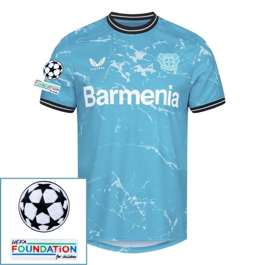Bayer 04 Leverkusen Third Fan Jersey 2024/25 Patches UCL UEFA Foundation (Official Printing)