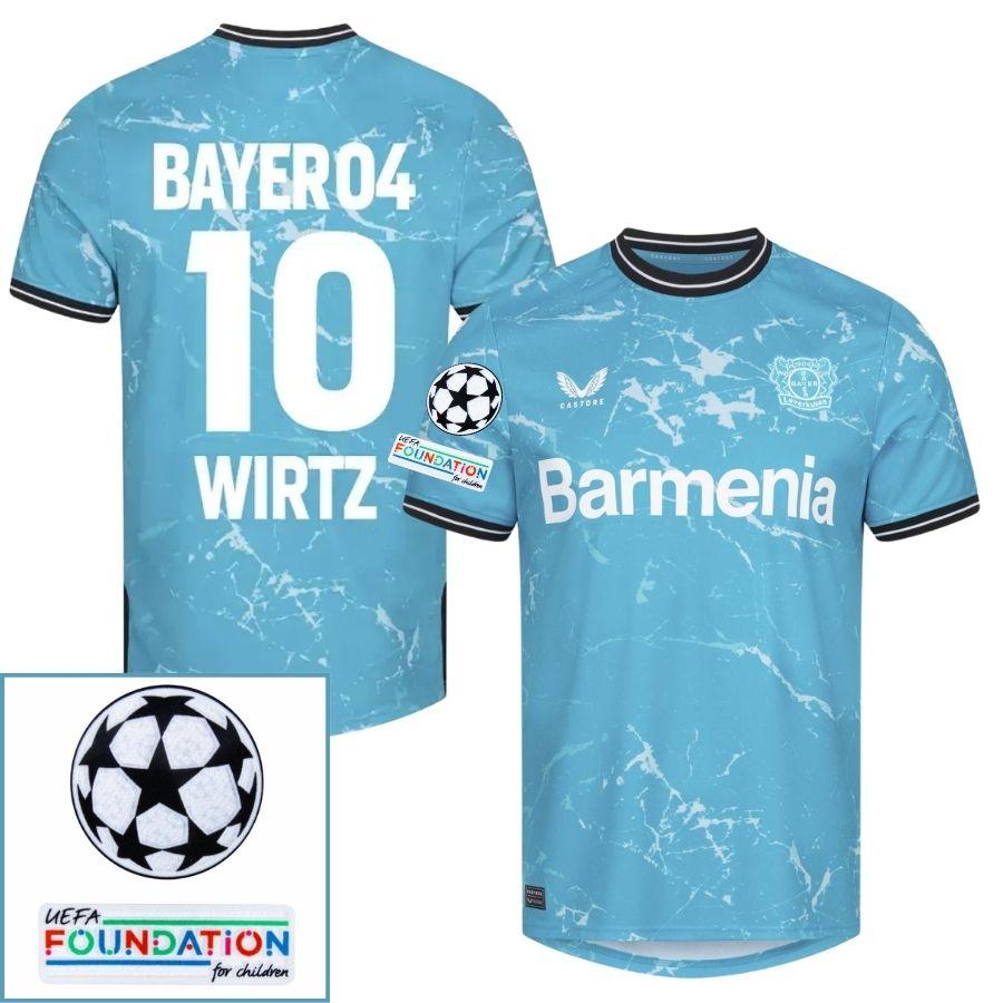 Bayer 04 Leverkusen Third Fan Jersey 2024/25 Patches UCL UEFA Foundation (Official Printing)