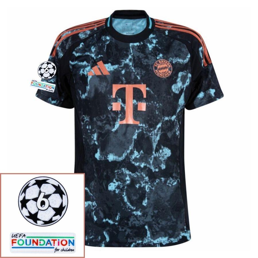 Bayern München Away Fan Jersey 2024/25 Patches UCL UEFA Foundation (Official Printing)