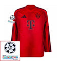 Bayern München Home Long Sleeve Fan Jersey 2024/25 Patches UCL UEFA Foundation (Official Printing)