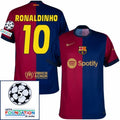 Barcelona Ronaldinho 10 Home 2024/25 Patches UCL UEFA Foundation (Official Printing)