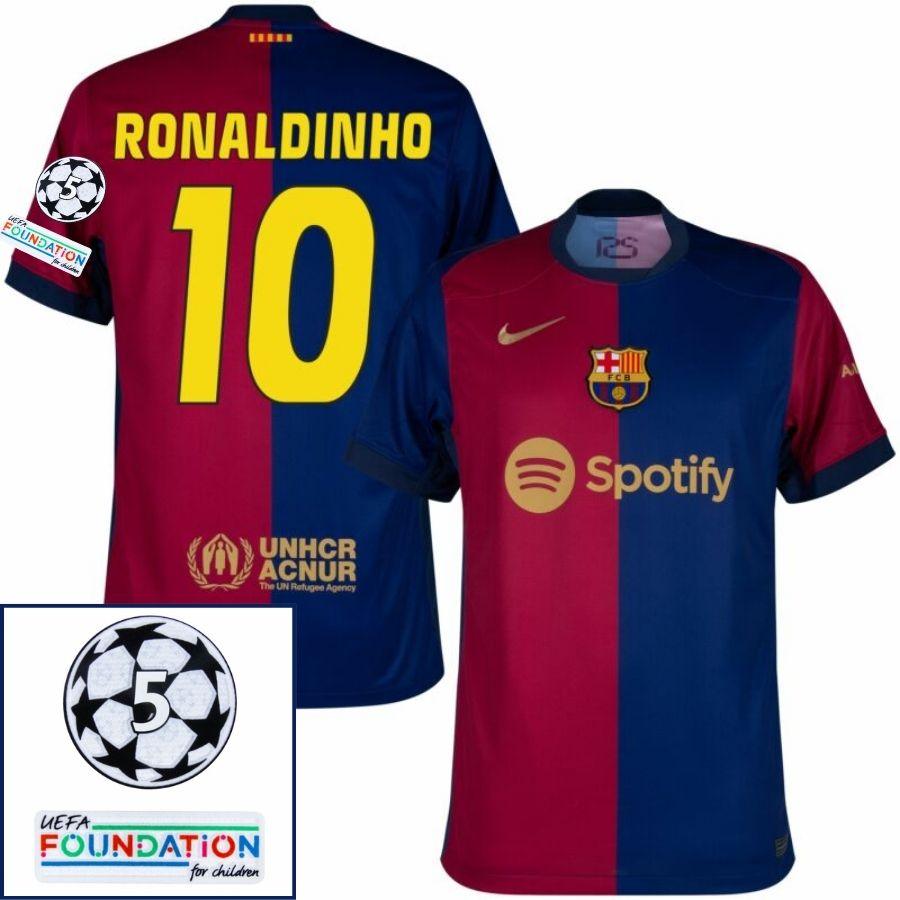 Barcelona Home 2024/25 Patches UCL UEFA Foundation (Official Printing)