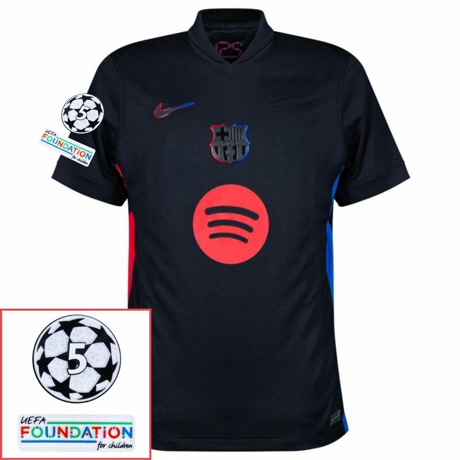 Barcelona Lewandowski 9 Away 2024/25 Patches UCL UEFA Foundation (Official Printing)
