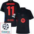 Barcelona Raphinha 11 Away Fan Jersey 2024/25 Patches UCL UEFA Foundation (Official Printing)