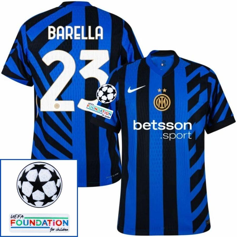 Inter Milan Home 2024/25 Patches UCL UEFA Foundation (Official Printing)
