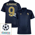 Juventus Vlahovic 9 Third 2024/25 Patches UCL UEFA Foundation (Official Printing)