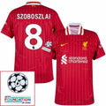 Liverpool Szoboszlai 8 Home 2024/25 Patches UCL UEFA Foundation (Official Printing)