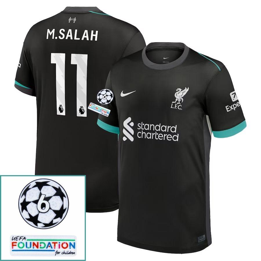 Liverpool Mohamed Salah 11 Away 2024/25 Patches UCL UEFA Foundation (Official Printing)