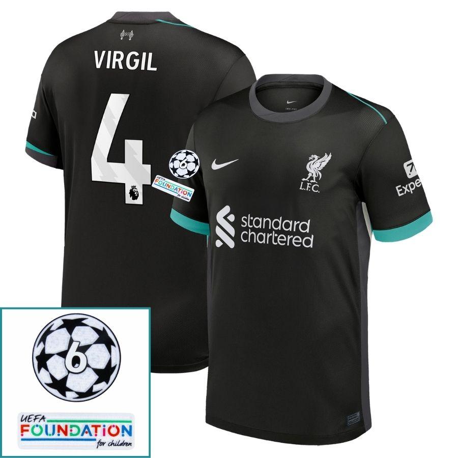 Liverpool Away 2024/25 Patches UCL UEFA Foundation (Official Printing)