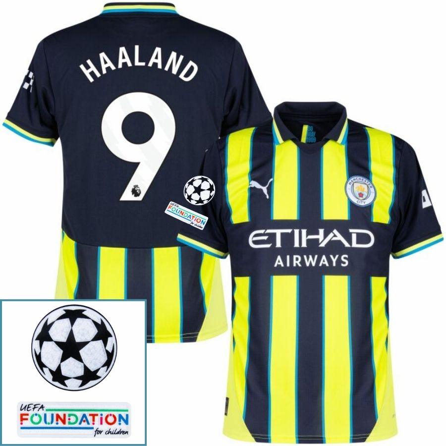 Manchester City Away 2024/25 Patches UCL UEFA Foundation (Official Printing)