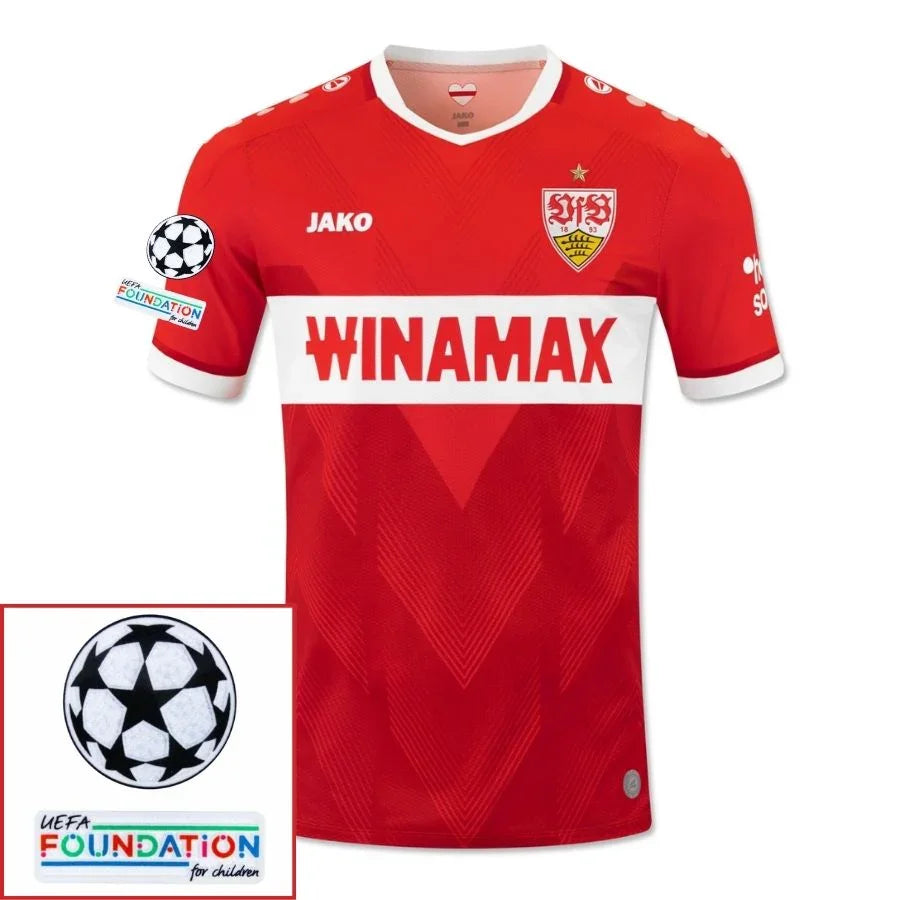 VfB Stuttgart 	Away Fan Jersey 2024/25 Patches UCL UEFA Foundation (Official Printing)
