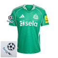 Newcastle United Away Fan Jersey 2025/26 Patches UCL + 10th Anniversary UEFA.