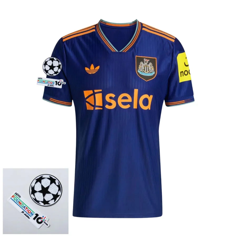 Newcastle United Third Fan Jersey 2025/26 Patches UCL + 10th Anniversary UEFA.