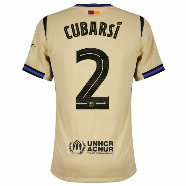 Barcelona Away Cubarsí 2 Fan Jersey 2025/26 Official Printing (UCL)