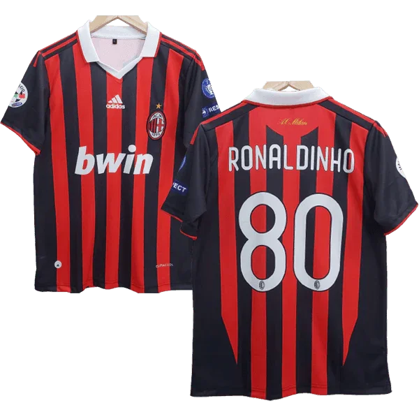 Ac Milan Ronaldinho Embroidery Retrô Jersey  - Collection