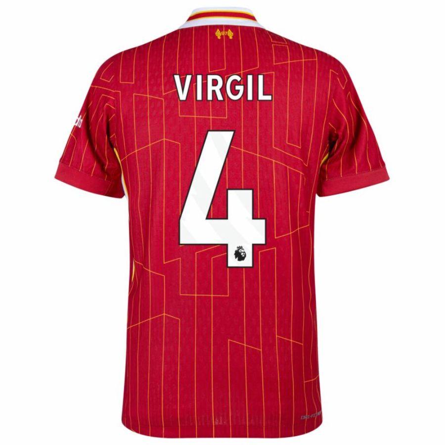 Liverpool Virgil 4 Home 2024/25 Patches UCL UEFA Foundation (Official Printing)