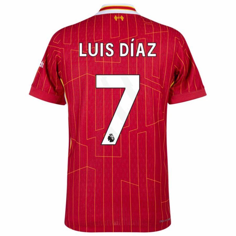 Liverpool Luis Díaz 7 Home 2024/25 Patches UCL UEFA Foundation (Official Printing)