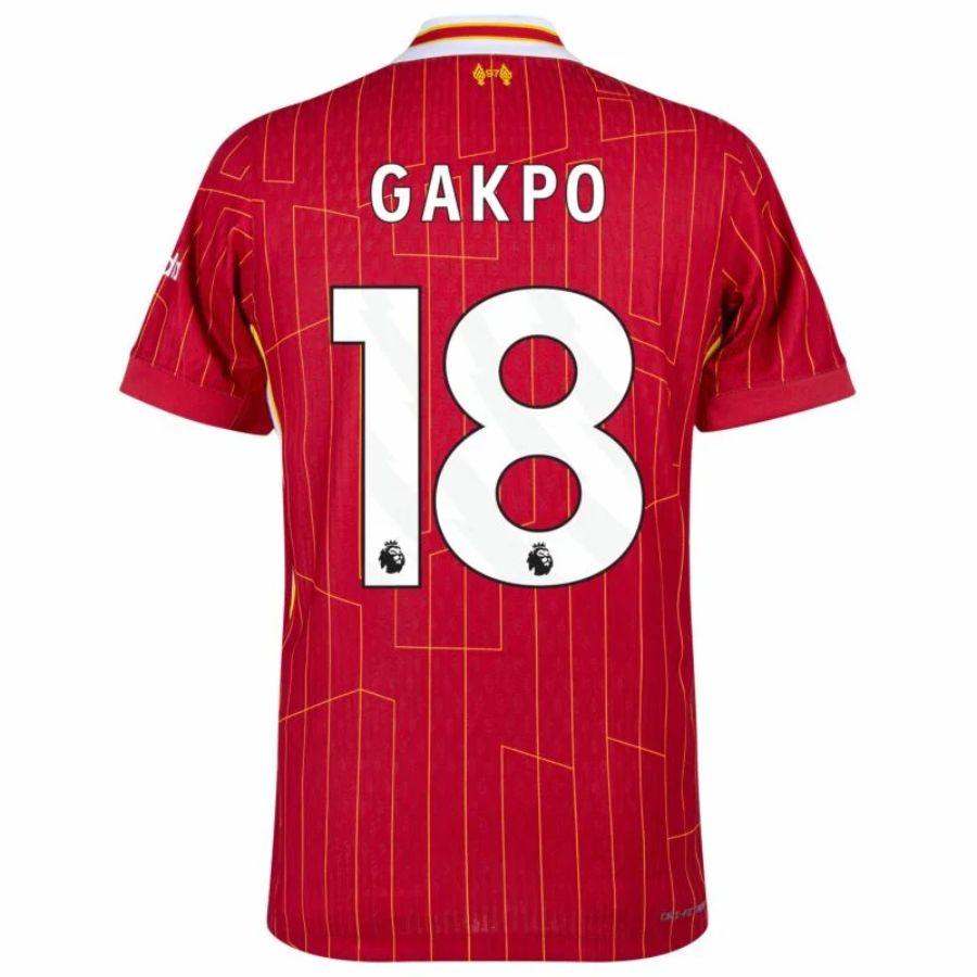 Liverpool Gakpo 18 Home 2024/25 Patches UCL UEFA Foundation (Official Printing)