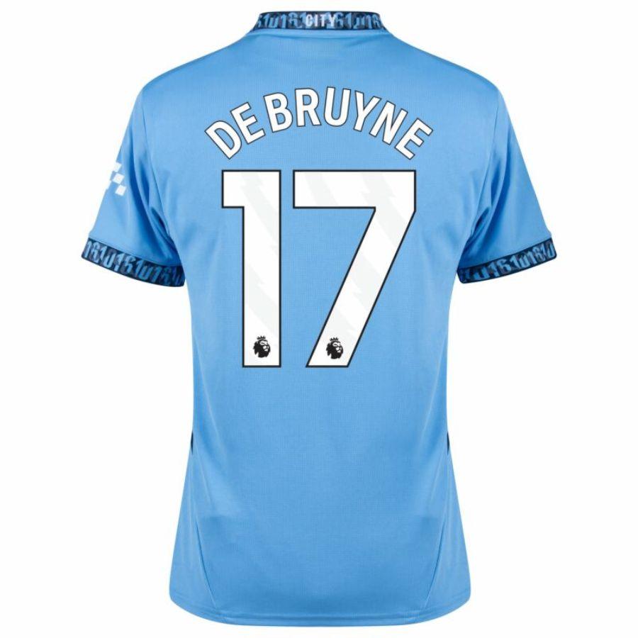 Manchester City De Bruyne 17 Home 2024/25 Patches UCL UEFA Foundation (Official Printing)