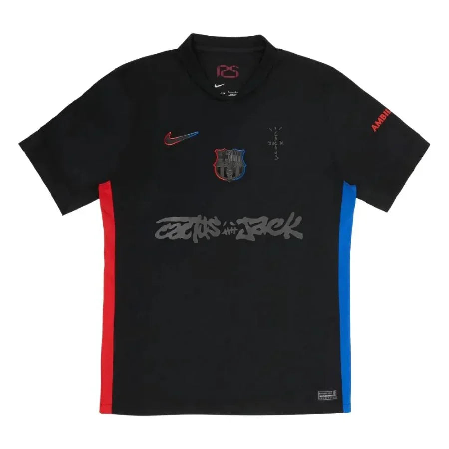 Barcelona Travis Scott Away Fan Jersey 2025/26 Spotify and FC Barcelona Collab With Travis Scott on a Special Cactus Jack
