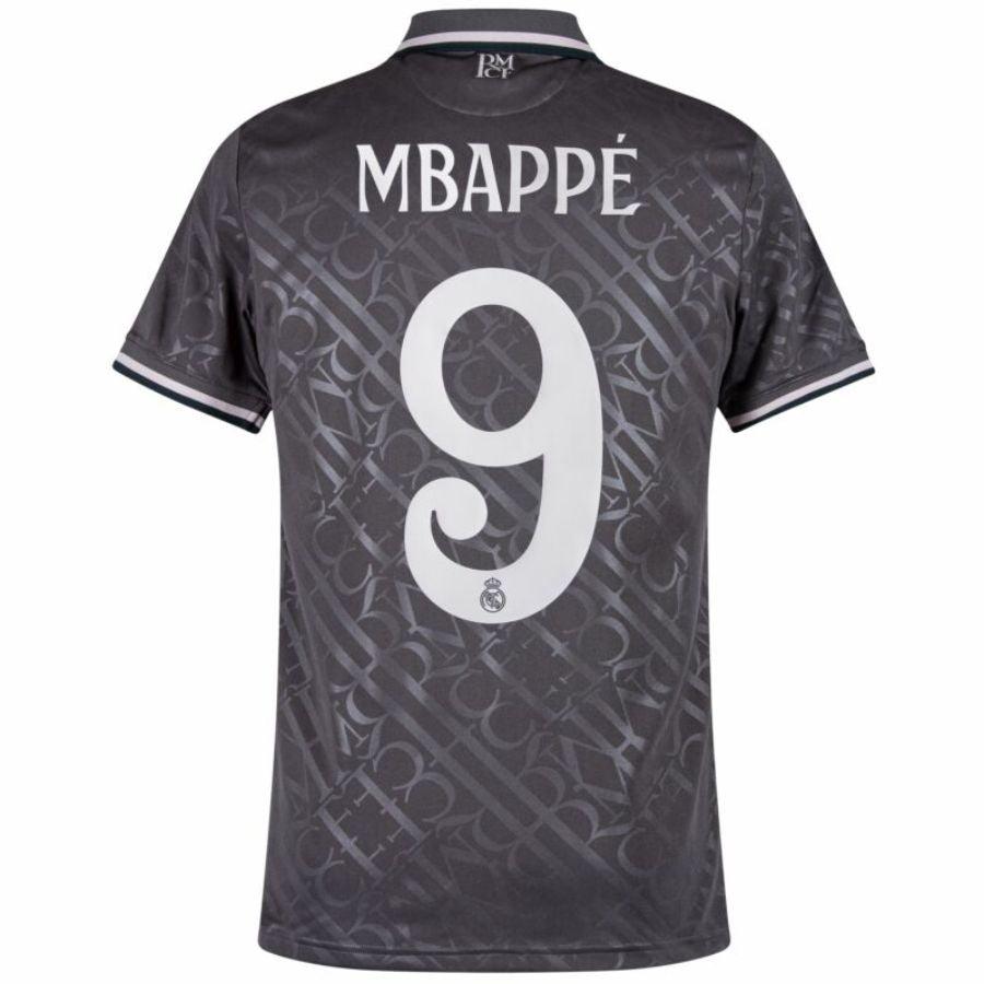 Real Madrid Mbappé 9 Third Fan Jersey 2024/25 Patches UCL UEFA Foundation (Official Printing)