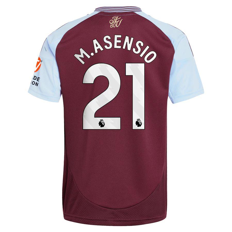 Aston Villa Marco Asensio 21 Home Fan Jersey 2024/25 Patches UCL UEFA Foundation (Official Printing)